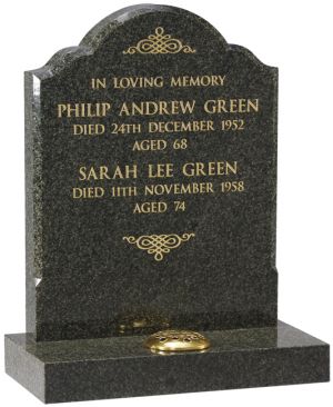 A headstone in Jade Green Granite