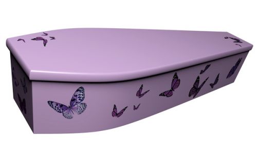 Lilac Butterflies Coffin